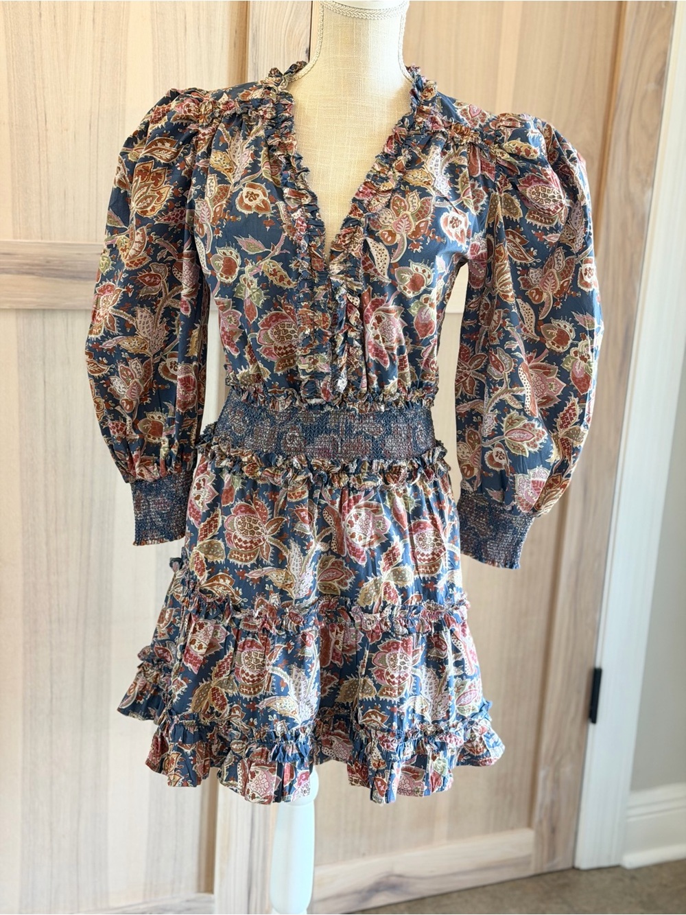 Love the Label Anthropologie Paisley Mini Dress. Puff Sleeve | Women’s Sz- M